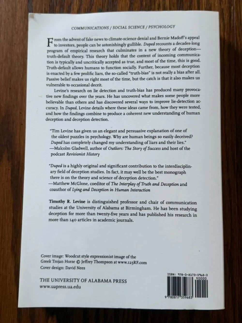 Duped: Truth-Default Theory and the Social Science of Lying and‎ Deception